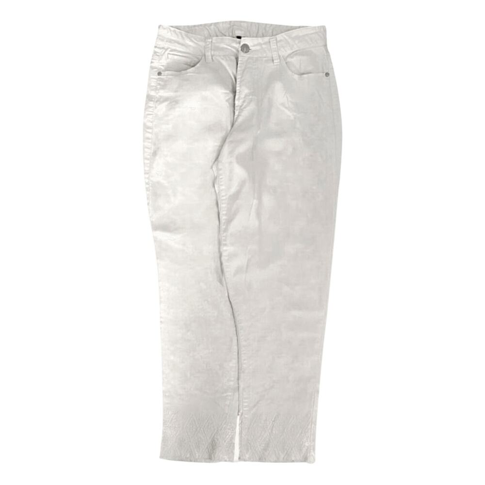 Massini Women's Cropped Capri Classic Denim Jeans White 6